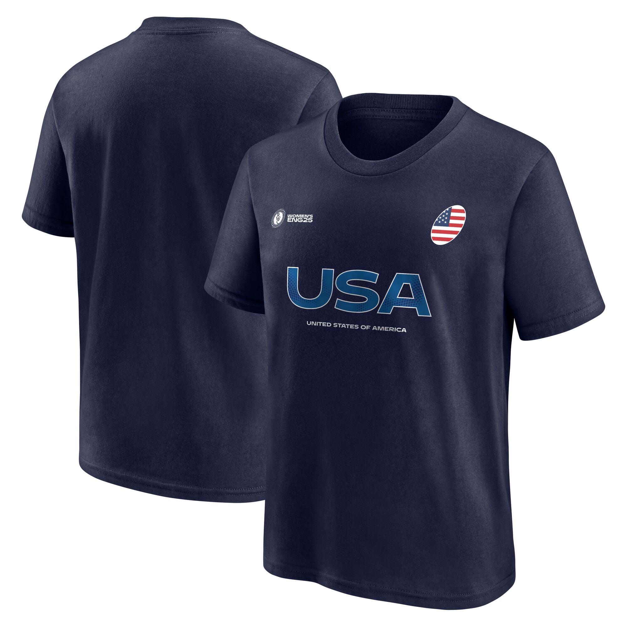 T-shirt con grafica da donna per tifosi della Coppa del Mondo di Rugby 2025 - USA - Junior