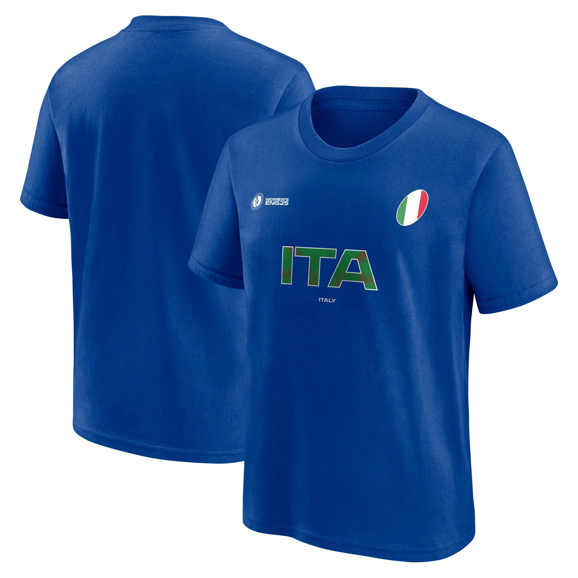 T-shirt grafica da donna per tifosi della Coppa del Mondo di Rugby 2025 - Italia - Junior