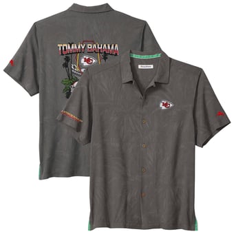 Men's Tommy Bahama  Gray Kansas City Chiefs Endzone Paradise IslandZone Button-Up Shirt