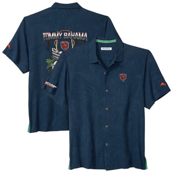 Men's Tommy Bahama Navy Chicago Bears Endzone Paradise IslandZone Button-Up Shirt
