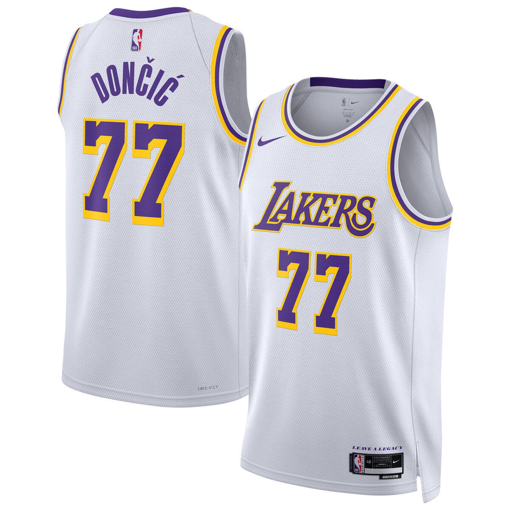 Los Angeles Lakers Nike Association Swingman Trikot – Luka Doncic – Unisex