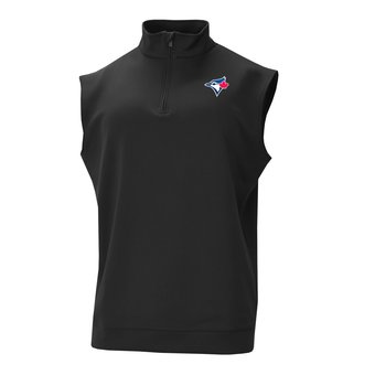 Men's Columbia Black Toronto Blue Jays Omni-Wick Wickhams Hills Quarter-Zip Vest