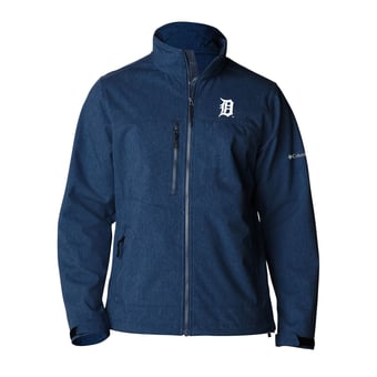Men's Columbia  Navy Detroit Tigers Ascender II Full-Zip Softshell Jacket