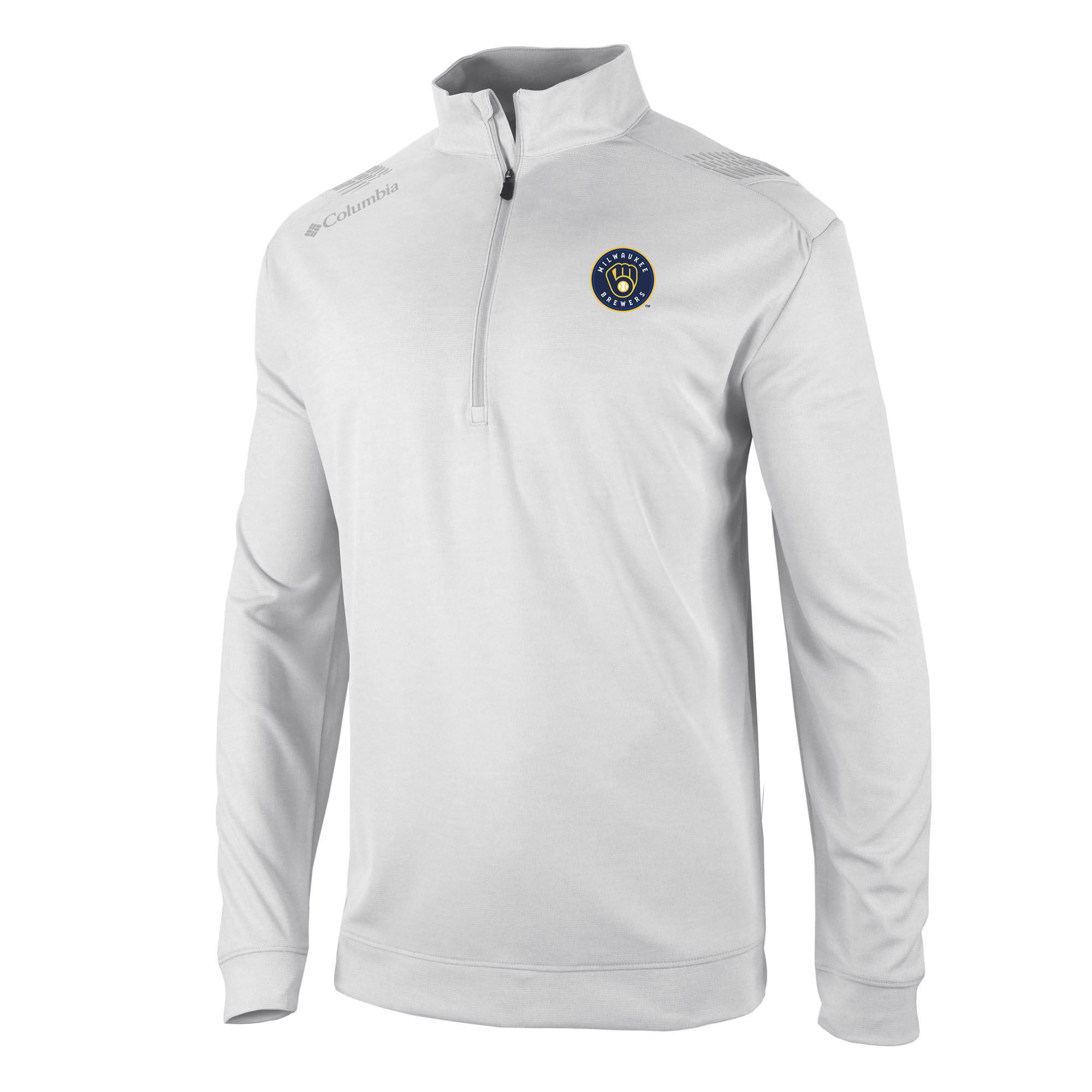 Men’s Columbia White Milwaukee Brewers Omni-Wick Oakland Downs Quarter-Zip Pullover Men’s Columbia White Milwaukee Brewers Omni-Wick Oakland Downs Quarter-Zip Pullover