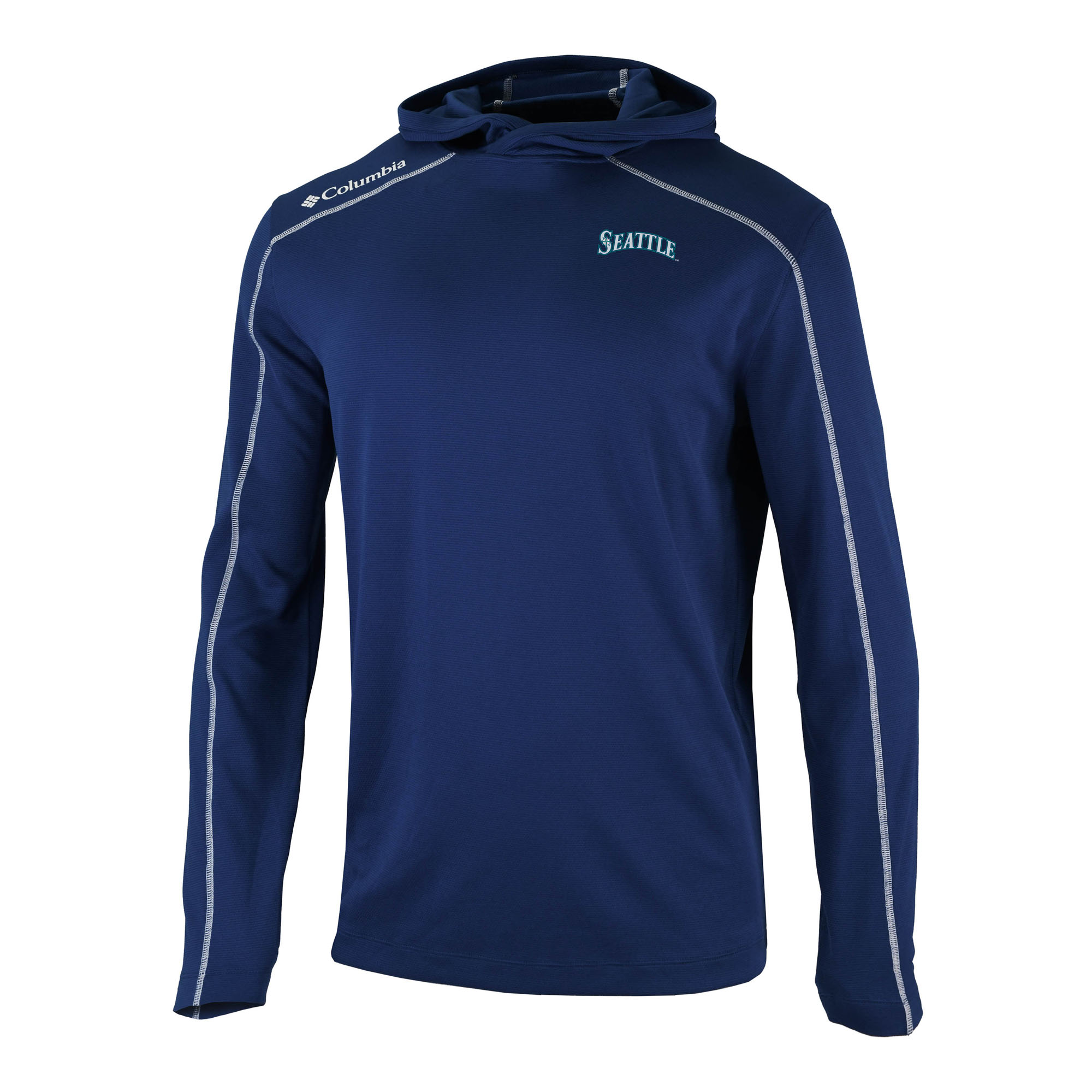 Men's Columbia  Navy Seattle Mariners Omni-Wick Shotgun Pullover Hoodie
