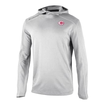 Men's Columbia  Gray Cincinnati Reds Omni-Wick Shotgun Pullover Hoodie