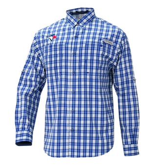 Men's Columbia  Royal Toronto Blue Jays Super Tamiami Omni-Shade Long Sleeve Button-Down Shirt