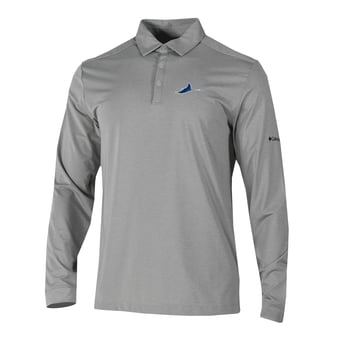 Men's Columbia  Gray Tampa Bay Rays Omni-Wick Pin High Long Sleeve Polo