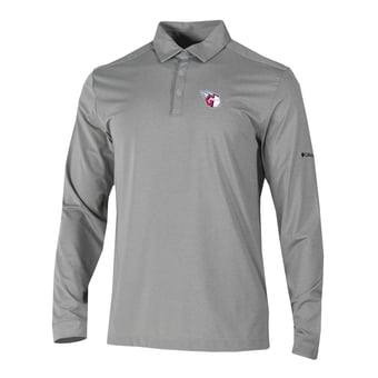 Men's Columbia  Gray Cleveland Guardians Omni-Wick Pin High Long Sleeve Polo