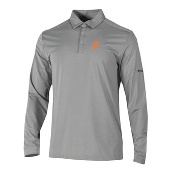 Men's Columbia  Gray San Francisco Giants Omni-Wick Pin High Long Sleeve Polo