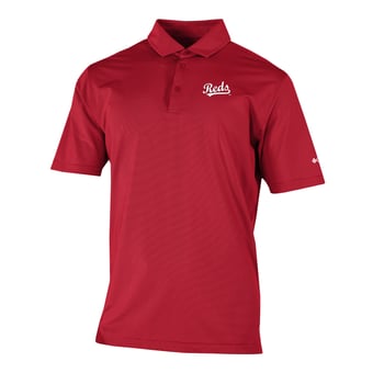Men's Columbia  Red Cincinnati Reds Omni-Wick Double Hit Polo