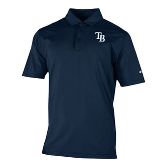 Men's Columbia  Navy Tampa Bay Rays Omni-Wick Double Hit Polo