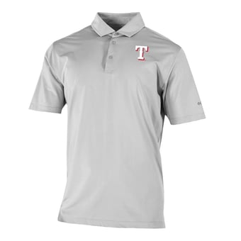 Men's Columbia  Gray Texas Rangers Omni-Wick Double Hit Polo