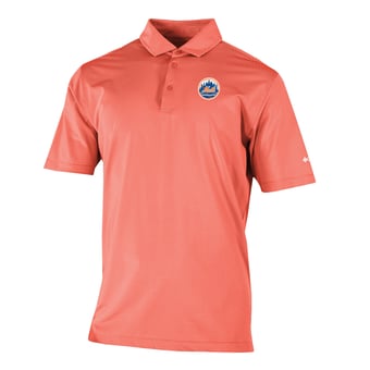 Men's Columbia  Orange New York Mets Omni-Wick Double Hit Polo