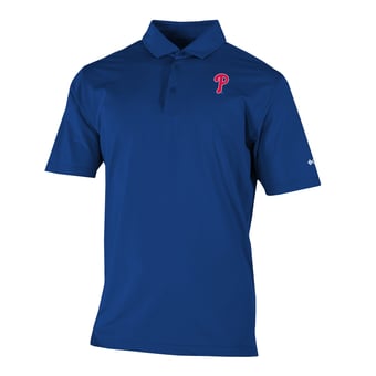 Men's Columbia  Royal Philadelphia Phillies Omni-Wick Double Hit Polo