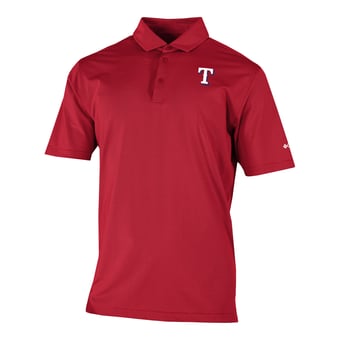 Men's Columbia  Red Texas Rangers Omni-Wick Double Hit Polo
