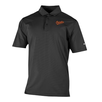 Men's Columbia  Black Baltimore Orioles Omni-Wick Double Hit Polo