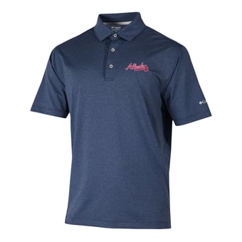 Men's Columbia  Navy Atlanta Braves Sand Tee Polo
