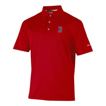 Men's Columbia  Red Boston Red Sox Sand Tee Polo