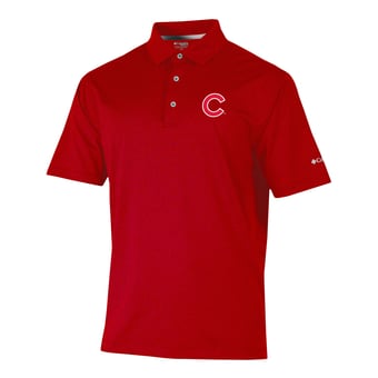 Men's Columbia  Red Chicago Cubs Sand Tee Polo