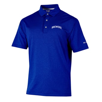 Men's Columbia  Royal Milwaukee Brewers Sand Tee Polo