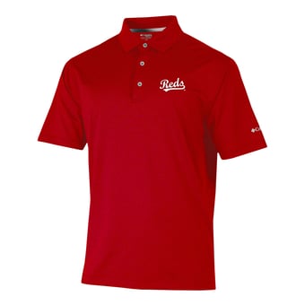 Men's Columbia  Red Cincinnati Reds Sand Tee Polo