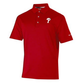 Men's Columbia Red Philadelphia Phillies Sand Tee Polo