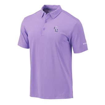 Men's Columbia  Purple Colorado Rockies Omni-Wick Drive Polo