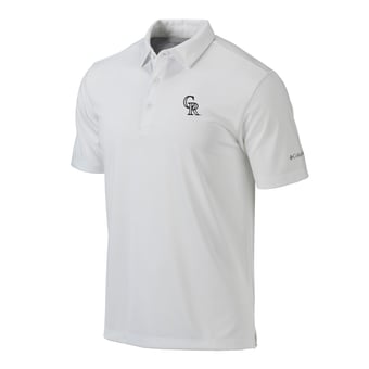 Men's Columbia  White Colorado Rockies Omni-Wick Drive Polo