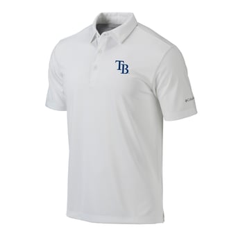 Men's Columbia  White Tampa Bay Rays Omni-Wick Drive Polo