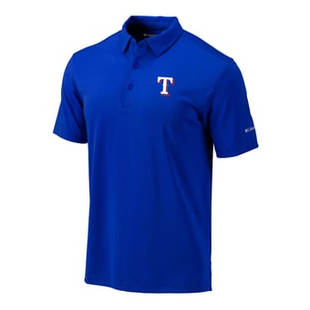 Men's Columbia  Royal Texas Rangers Omni-Wick Drive Polo