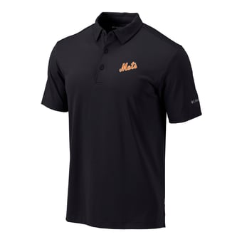Men's Columbia  Black New York Mets Omni-Wick Drive Polo