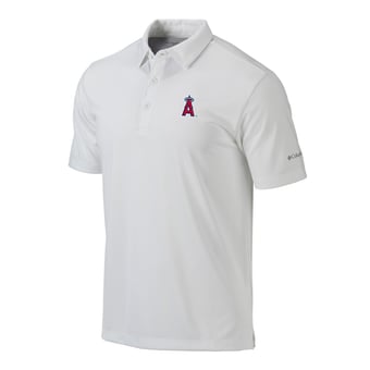 Men's Columbia  White Los Angeles Angels Omni-Wick Drive Polo