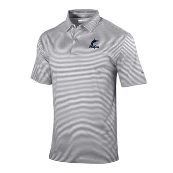 Men's Columbia  Gray Miami Marlins Omni-Wick Golden Hills Polo