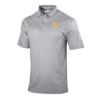 Men's Columbia  Gray Pittsburgh Pirates Omni-Wick Golden Hills Polo
