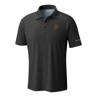 Men's Columbia  Black Pittsburgh Pirates Omni-Wick Low Drag Offshore Polo