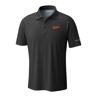 Men's Columbia  Black Baltimore Orioles Omni-Wick Low Drag Offshore Polo