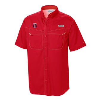 Men's Columbia  Red Minnesota Twins Omni-Wick Low Drag Offshore Button-Up Shirt