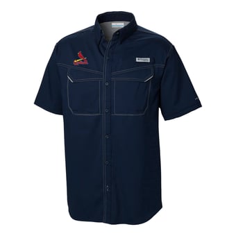 Men's Columbia  Navy St. Louis Cardinals Omni-Wick Low Drag Offshore Button-Up Shirt