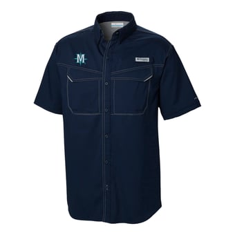 Men's Columbia  Navy Seattle Mariners Omni-Wick Low Drag Offshore Button-Up Shirt