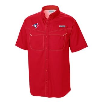 Men's Columbia  Red Toronto Blue Jays Omni-Wick Low Drag Offshore Button-Up Shirt