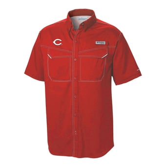 Men's Columbia  Red Cincinnati Reds Omni-Wick Low Drag Offshore Button-Up Shirt