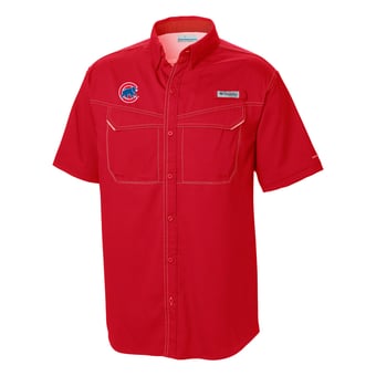 Men's Columbia  Red Chicago Cubs Omni-Wick Low Drag Offshore Button-Up Shirt