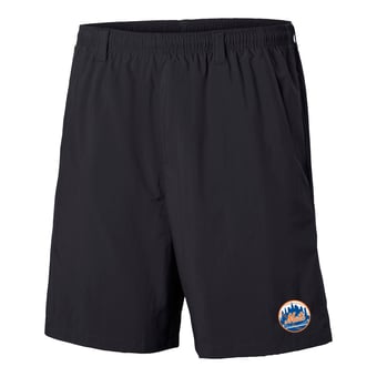 Men's Columbia  Black New York Mets PFG Backcast III Water Shorts