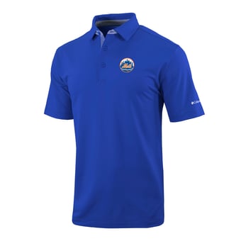 Men's Columbia  Royal New York Mets Omni-Wick Even Lie Polo