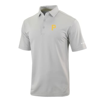Men's Columbia  Gray Pittsburgh Pirates Omni-Wick Even Lie Polo