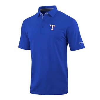 Men's Columbia  Royal Texas Rangers Omni-Wick Even Lie Polo