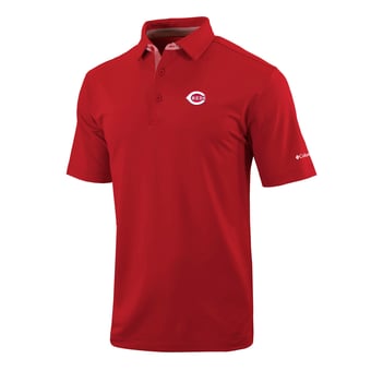 Men's Columbia  Red Cincinnati Reds Omni-Wick Even Lie Polo