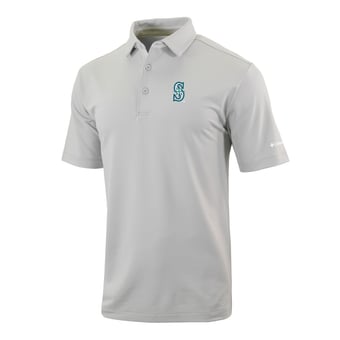 Men's Columbia  Gray Seattle Mariners Omni-Wick Even Lie Polo