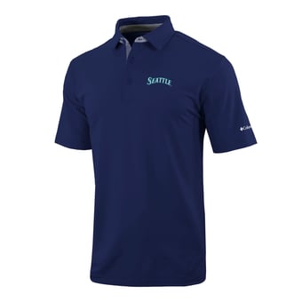 Men's Columbia  Navy Seattle Mariners Omni-Wick Even Lie Polo